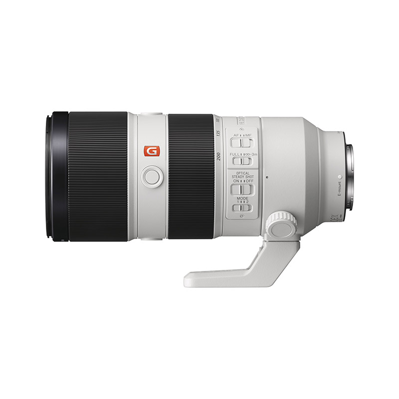Original Sony FE 70–200mm F2.8 GM OSS telephoto zoom lens on a white background.